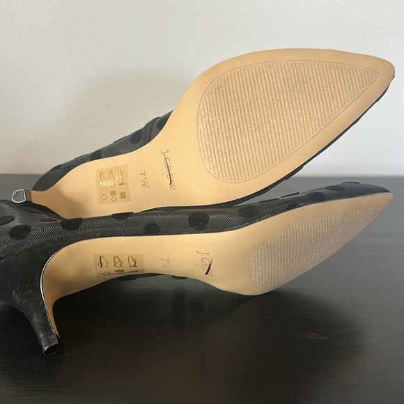 J. Crew Factory Esme mesh polka dot kitten heels shoes BC189 Black - Picture 8 of 12